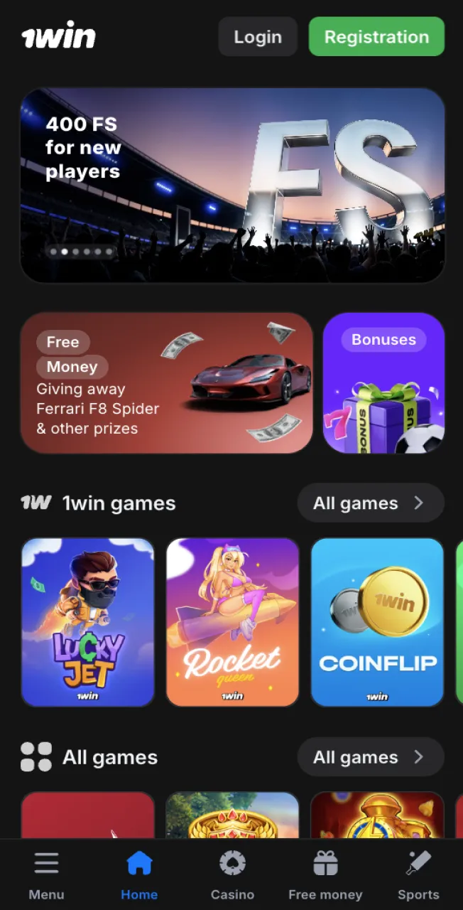 Visit the official 1win casino website to start winning at the Astronaut game.