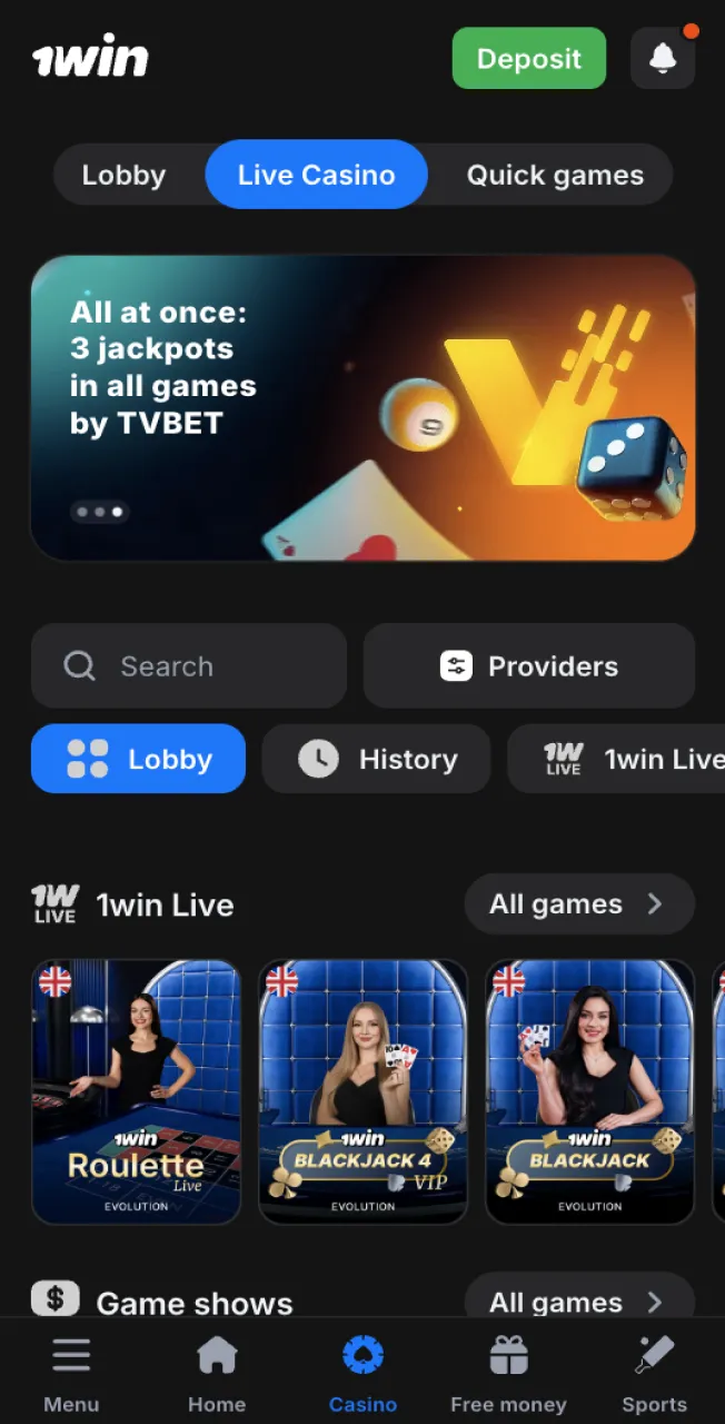 At 1win live casino, you will find many interesting games for yourself.