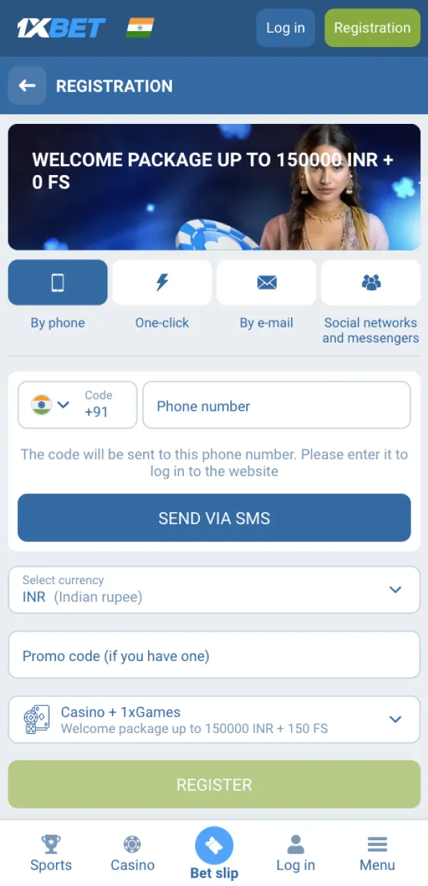 The simple registration form on the 1xbet website allows you to start playing Astronaut quickly and easily.