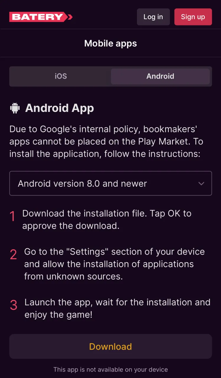 Click the download button on the casino website to start playing Astronaut on your Android device.