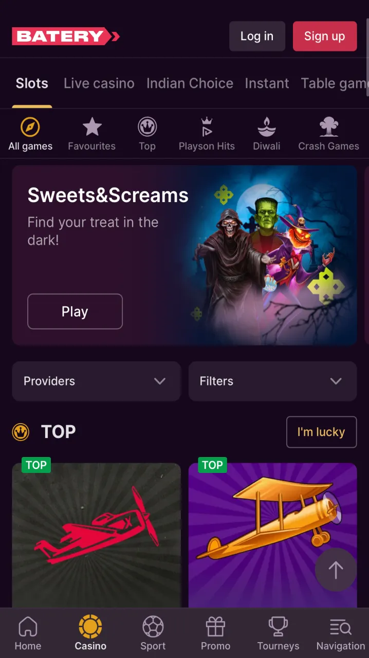 The incredibly convenient navigation in the casino section of the Batery website allows you to quickly find the game you want, including Astronaut.