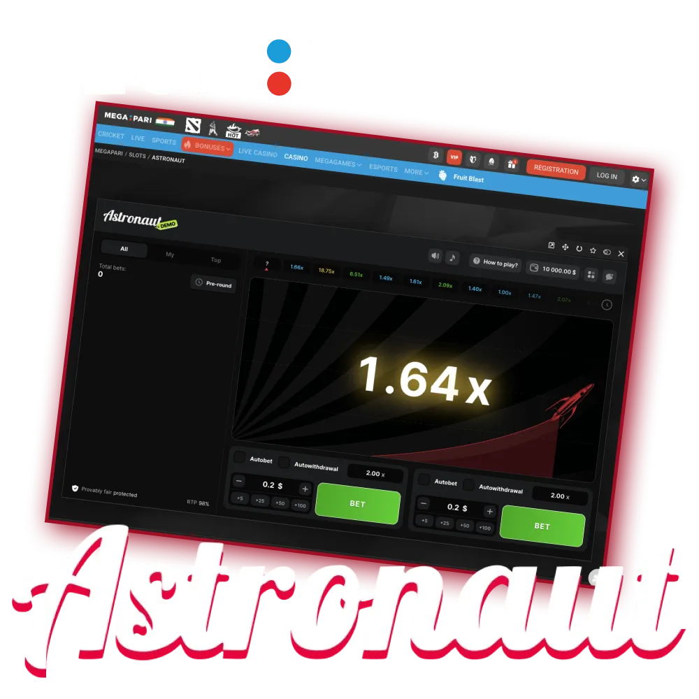 On the Megapari casino website, the Astronaut game will reveal itself to you from an even more interesting angle.
