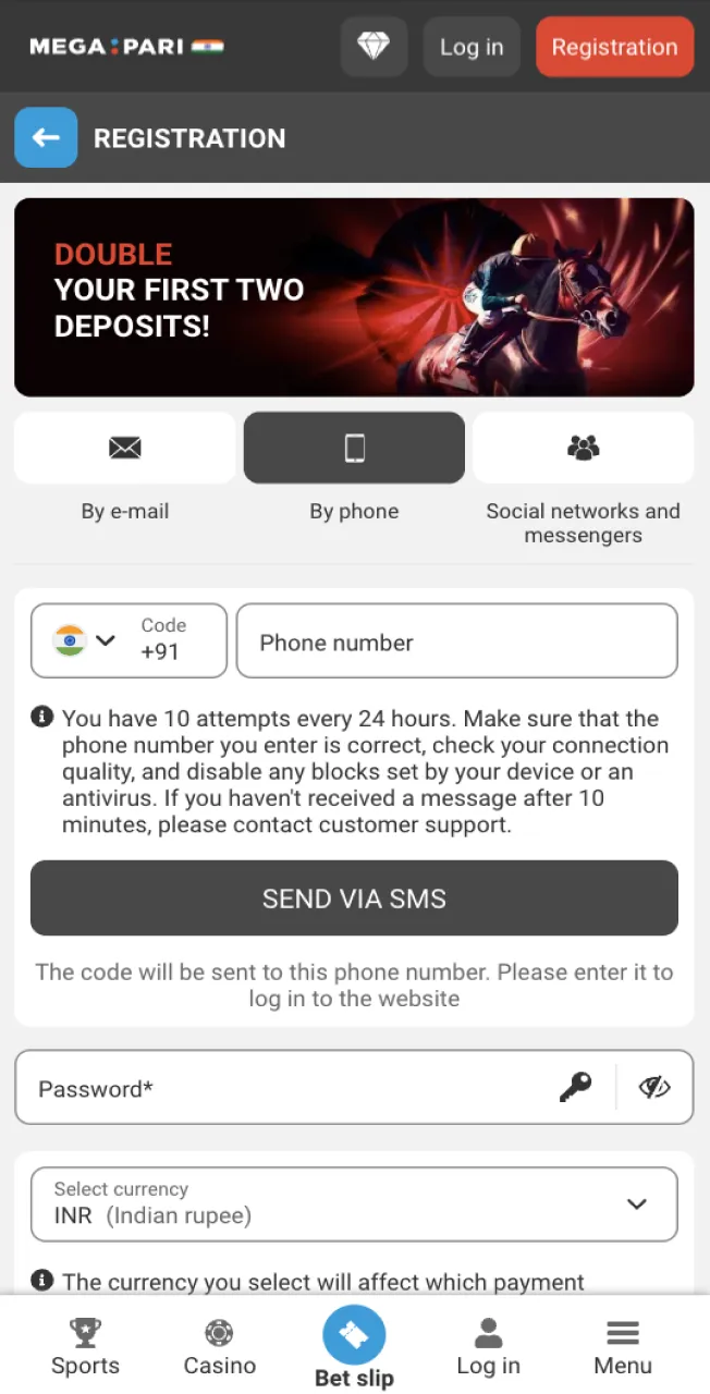 Follow a few simple steps and create a Megapari account to start enjoying Astronaut.