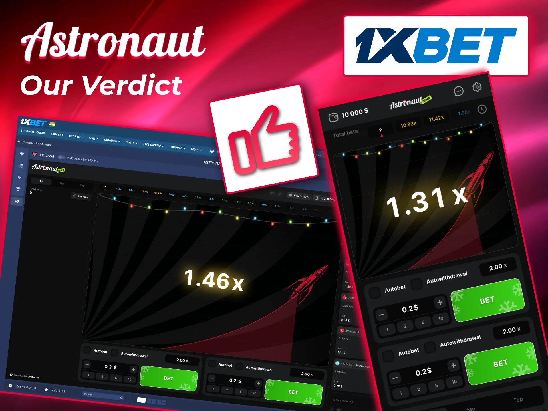 Astronaut verdict shows 1xBet delivers good value with bonuses UPI wallets cards and mobile access.