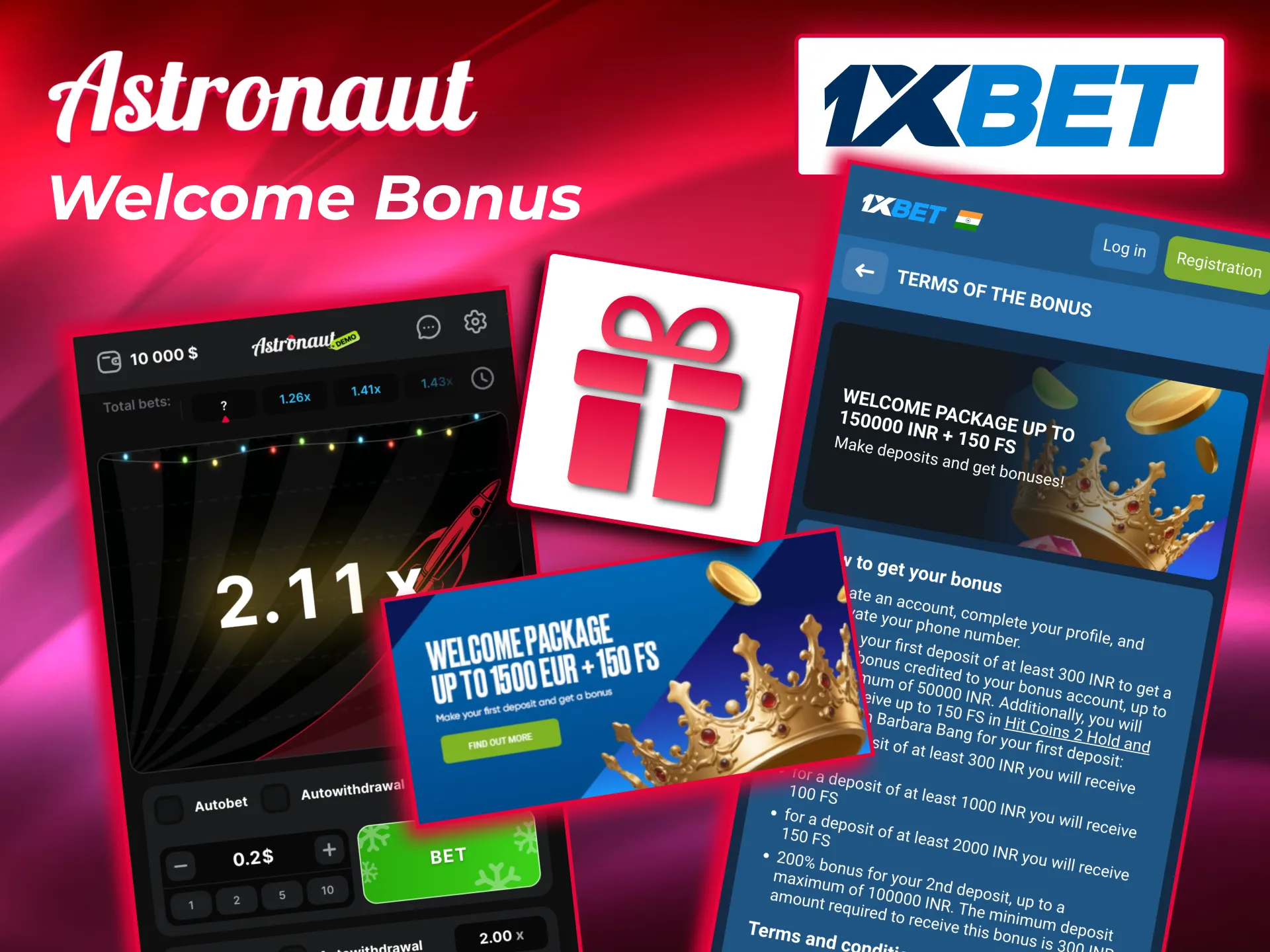 Astronaut welcome promotion delivers big rewards with deposit matches and free spins for new players at 1xBet.
