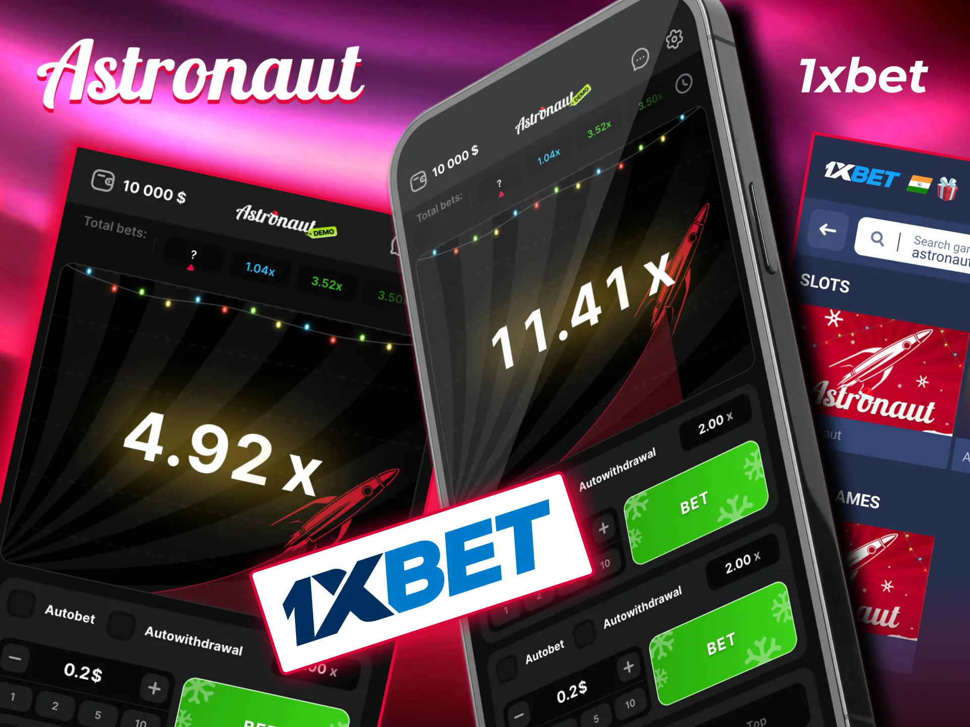 Astronaut available on 1xBet app with fast login and smooth betting.