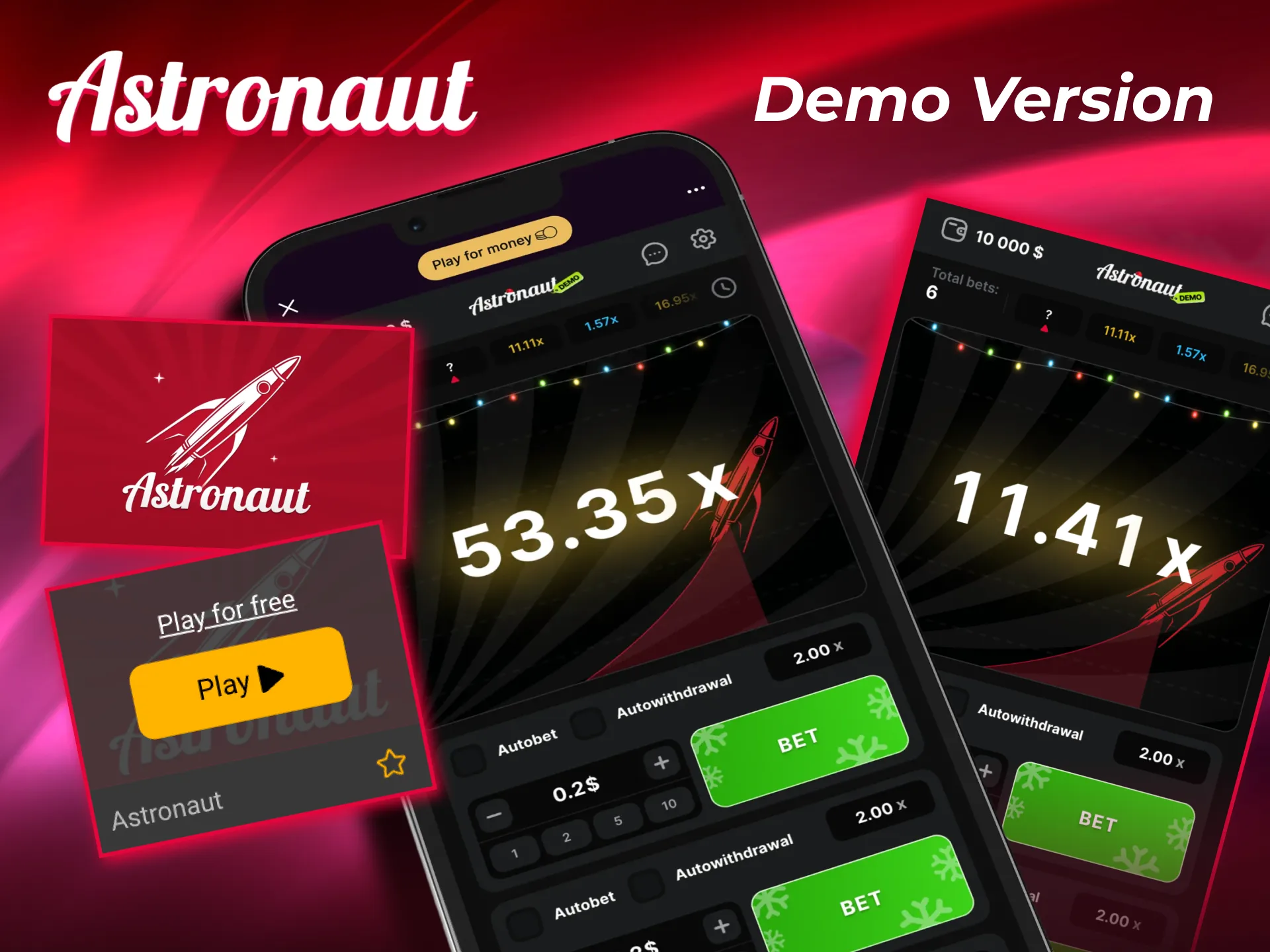 Astronaut demo version provides risk free play to understand mechanics before real betting.