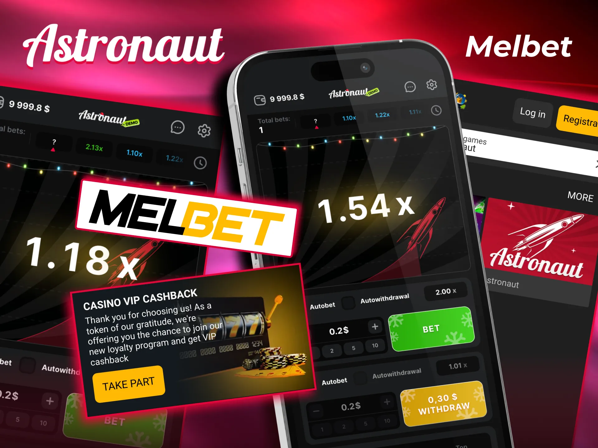Melbet offers Astronaut play plus VIP rewards and weekly 10 percent cashback for mobile users.