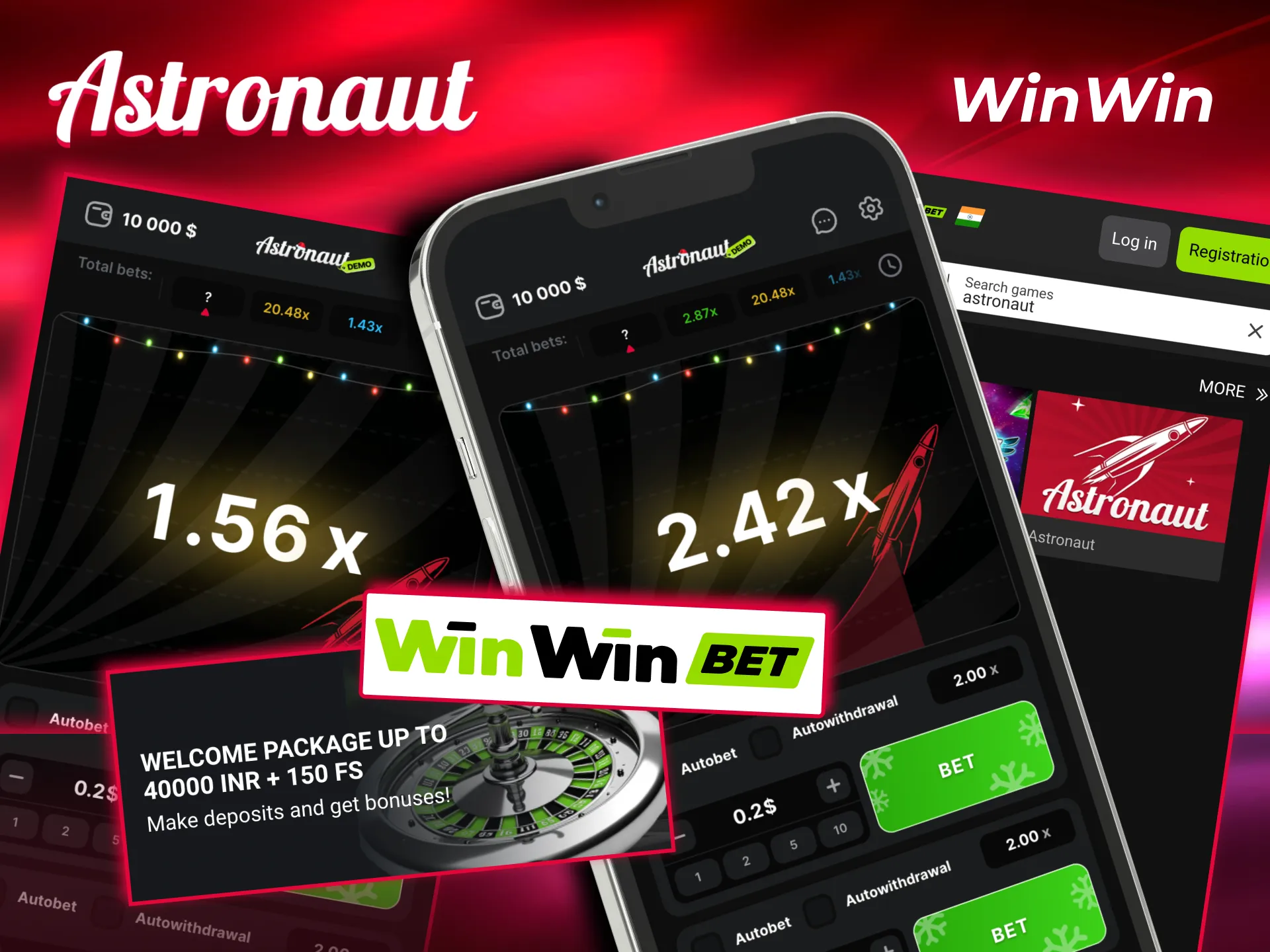 Gamblers enjoy Astronaut through WinWin app featuring sports betting and generous promotions.