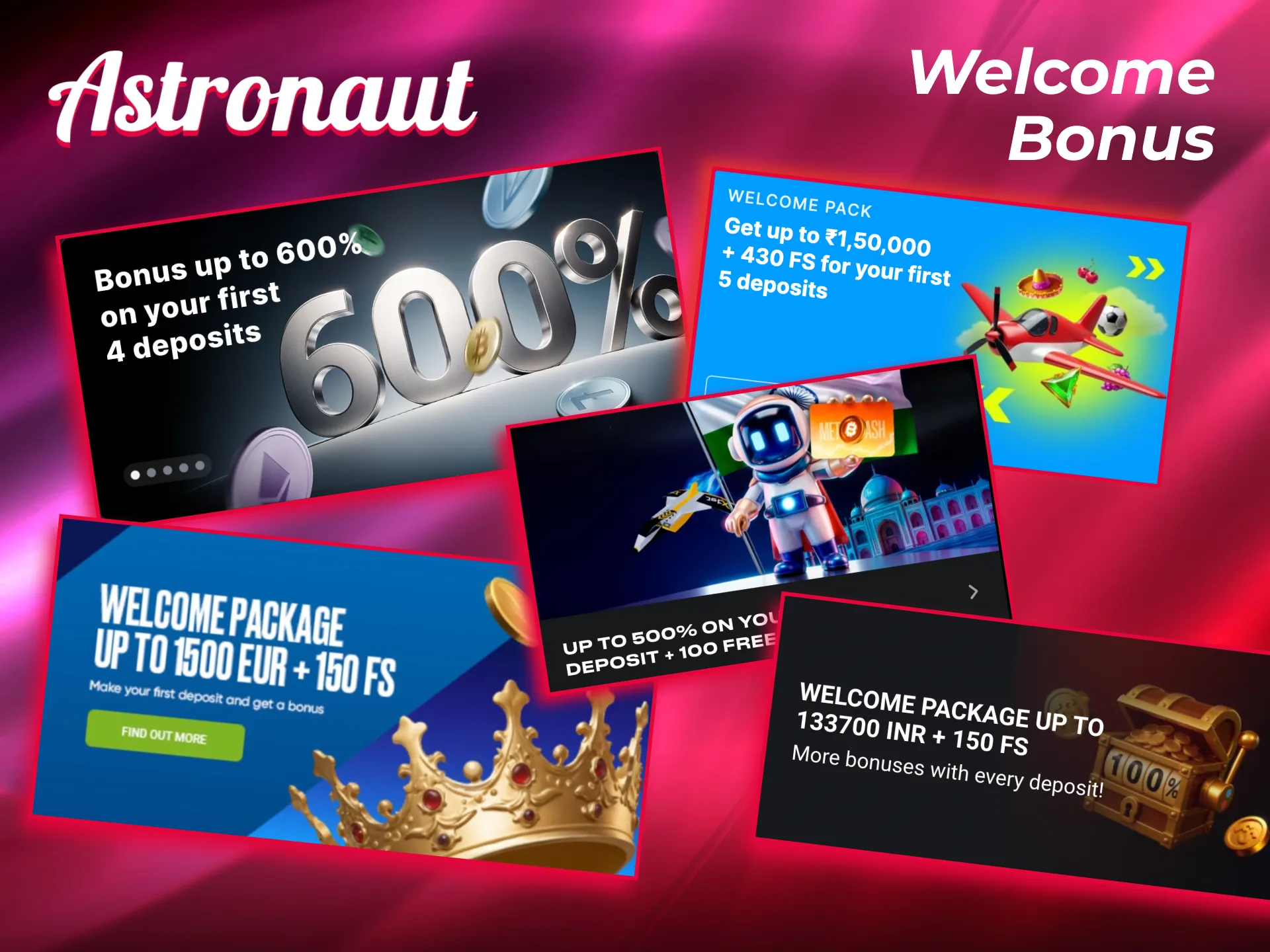 New players enjoy Astronaut welcome bonus with extra balance for testing bets safely.