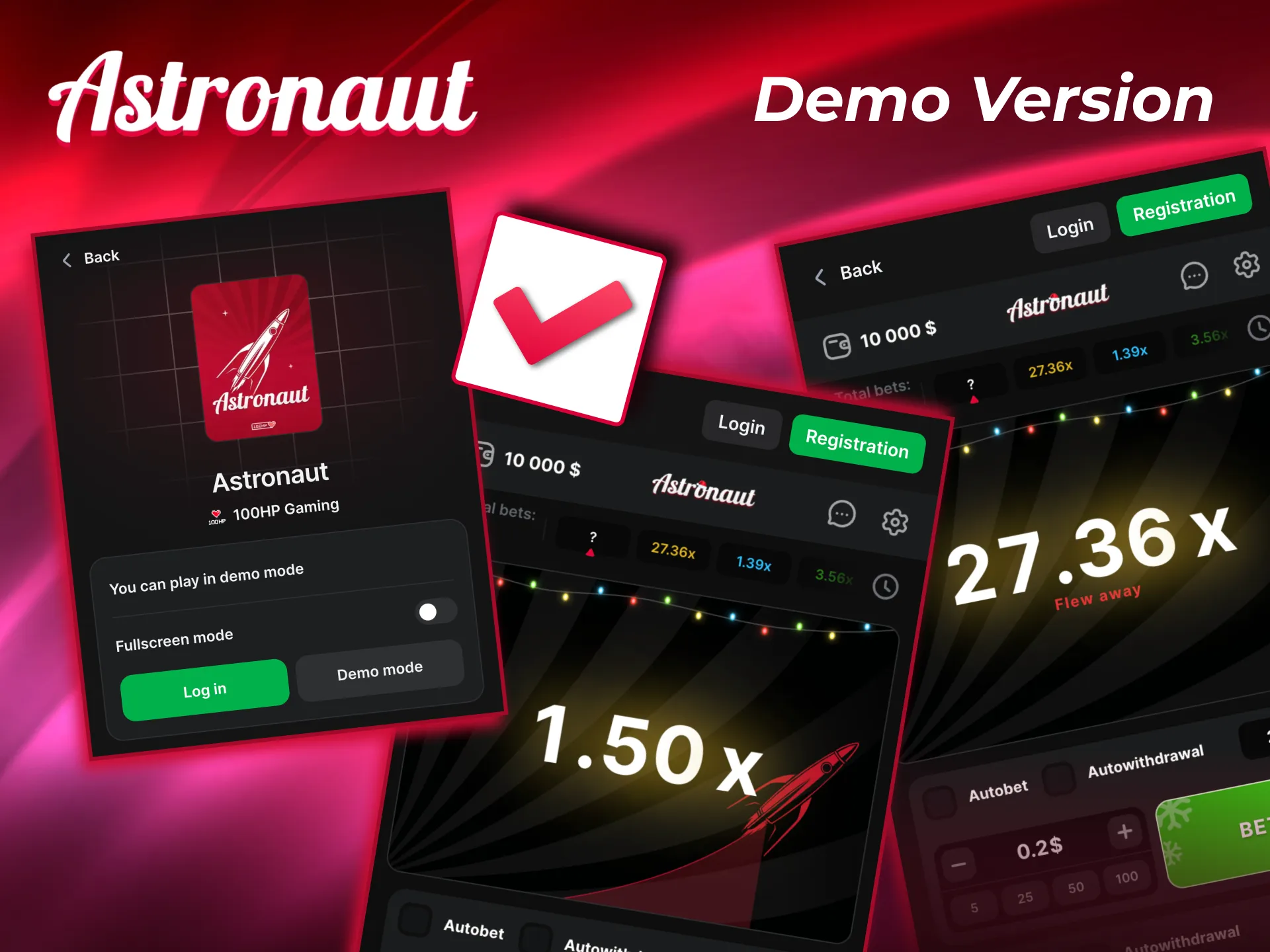 Try Astronaut demo version to learn mechanics before real bets.